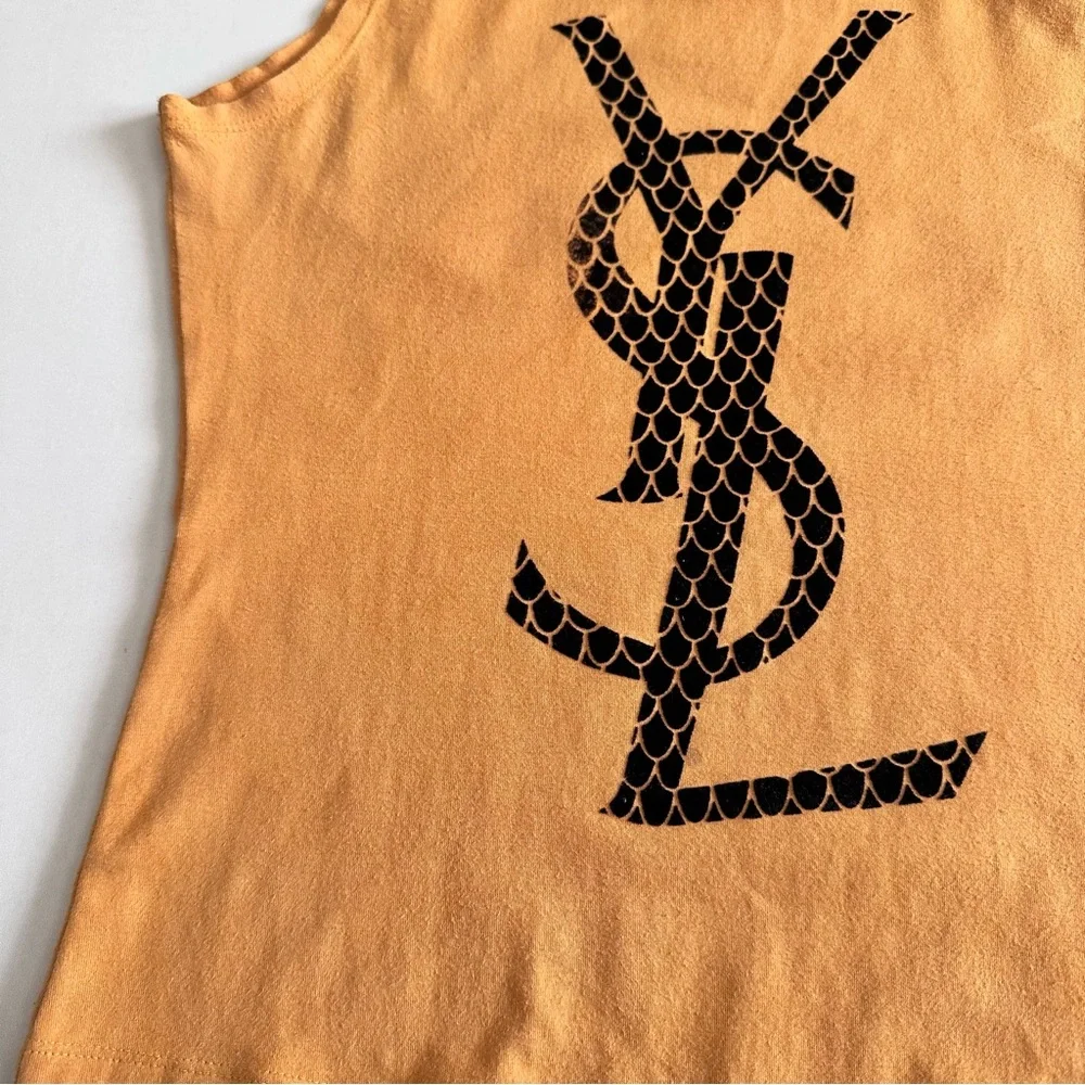 YSL TankTop Yellow Black Logo Front Size Medium - Picture 6 of 7
